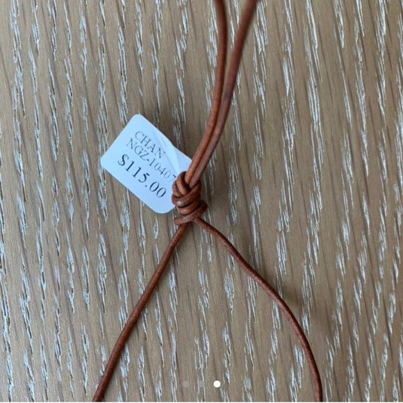 Brown leather boho charm necklace BRAND NEW W TAGS - Picture 3 of 3